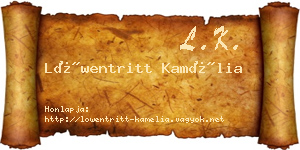 Löwentritt Kamélia névjegykártya